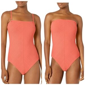 RipCurl Premium Ribbed 1-pc Convertible/Optional Strapless NWT Coral